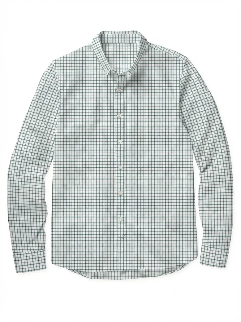 Easy-iron plain white poplin shirt
