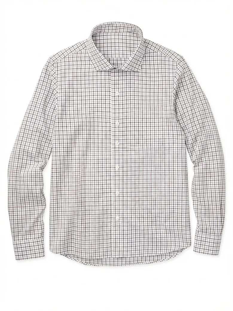 Easy-iron plain white poplin shirt