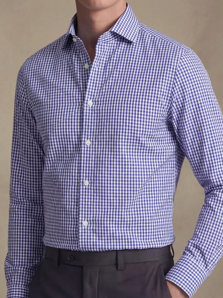 Easy-iron plain white poplin shirt
