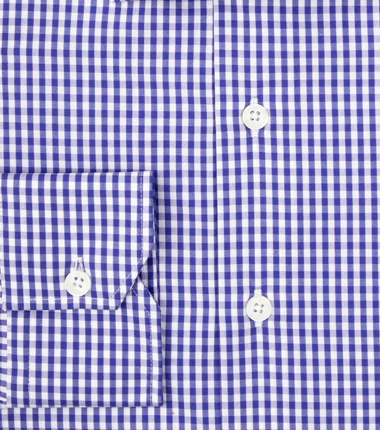 Easy-iron plain white poplin shirt