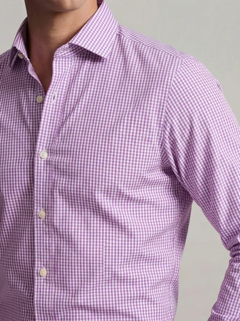 Easy-iron plain white poplin shirt