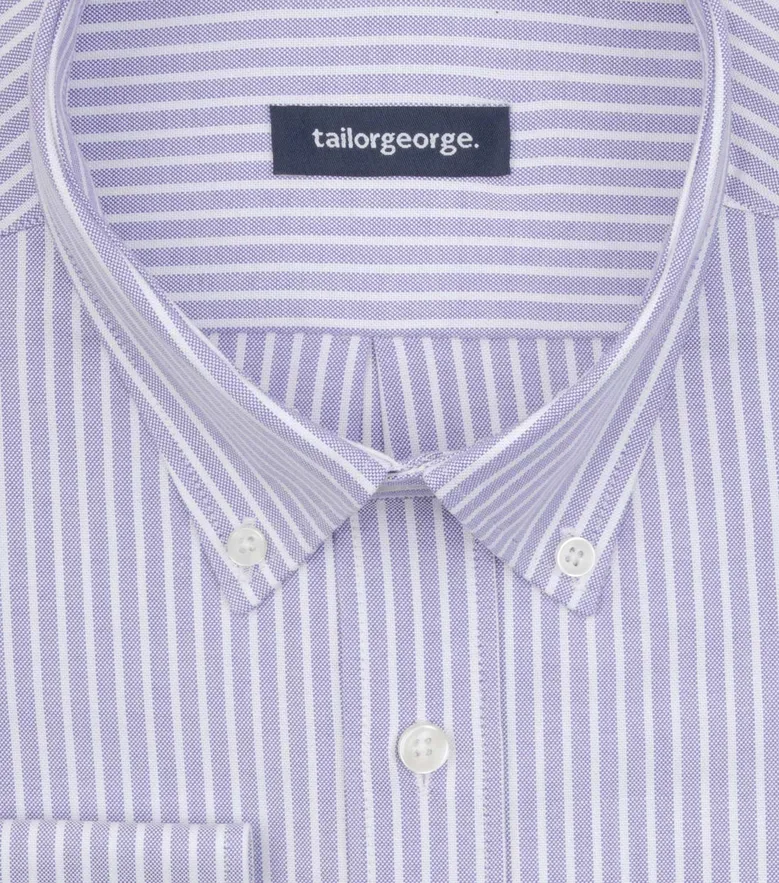 Easy-iron plain white poplin shirt