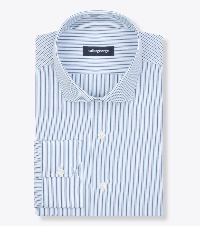 Easy-iron plain white poplin shirt
