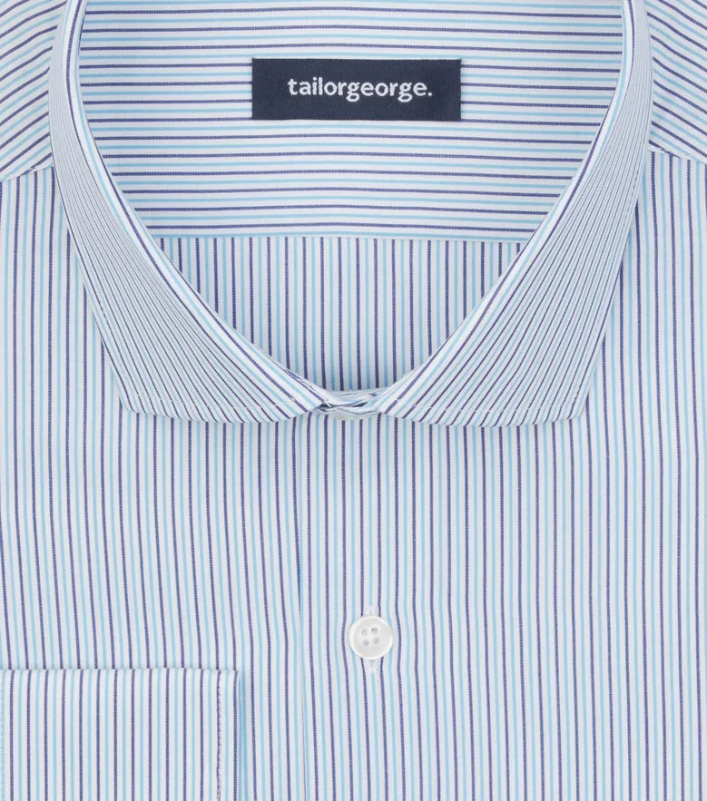 Easy-iron plain white poplin shirt