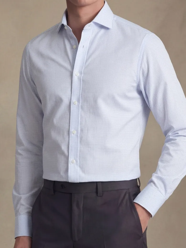 Easy-iron plain white poplin shirt