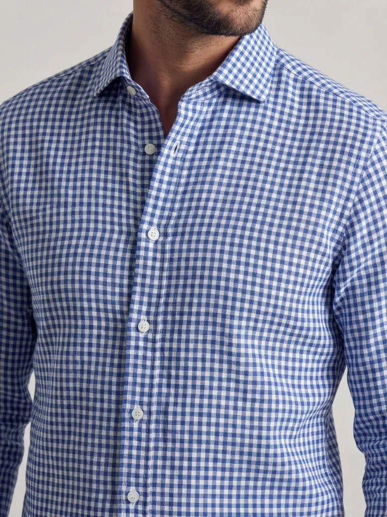 Easy-iron plain white poplin shirt