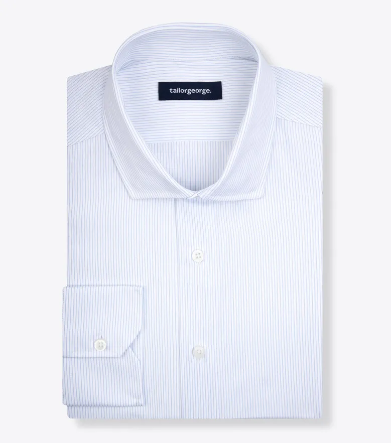 Easy-iron plain white poplin shirt