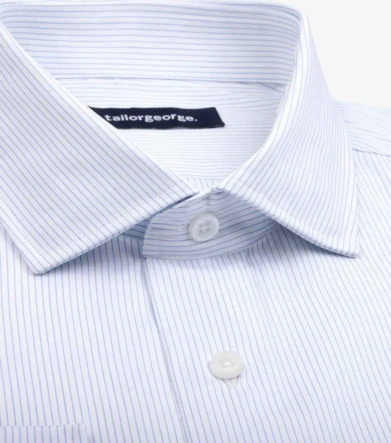Easy-iron plain white poplin shirt