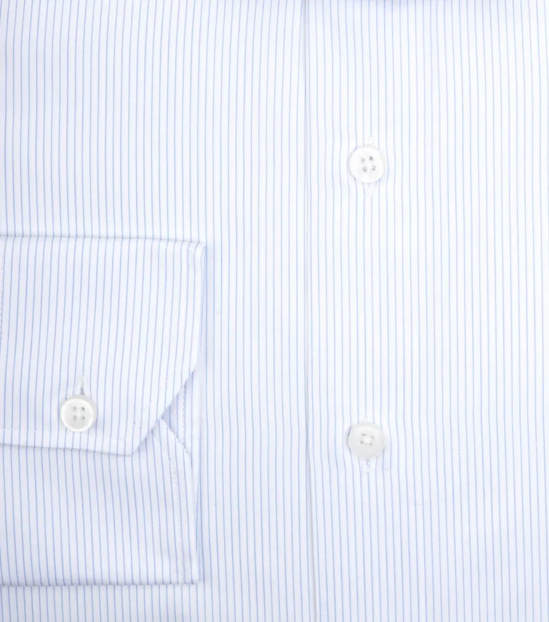 Easy-iron plain white poplin shirt