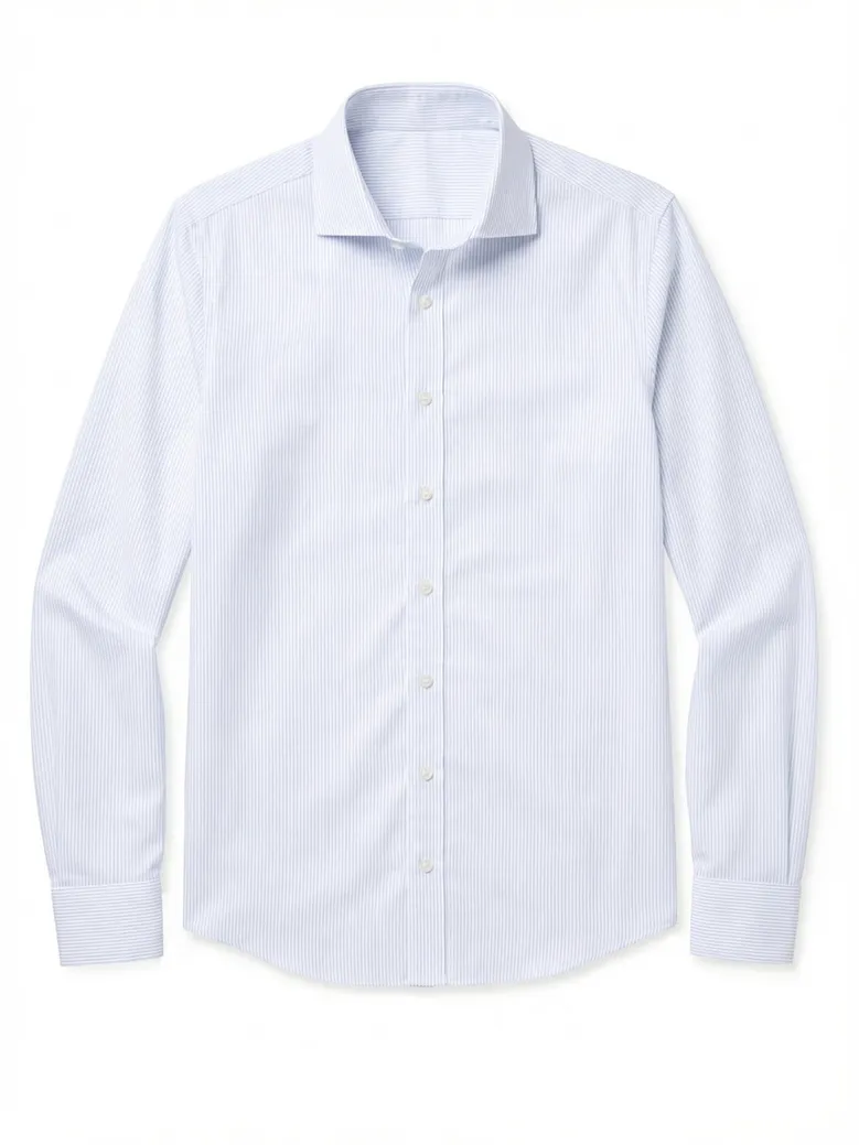 Easy-iron plain white poplin shirt