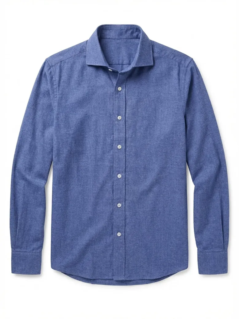 Easy-iron plain white poplin shirt