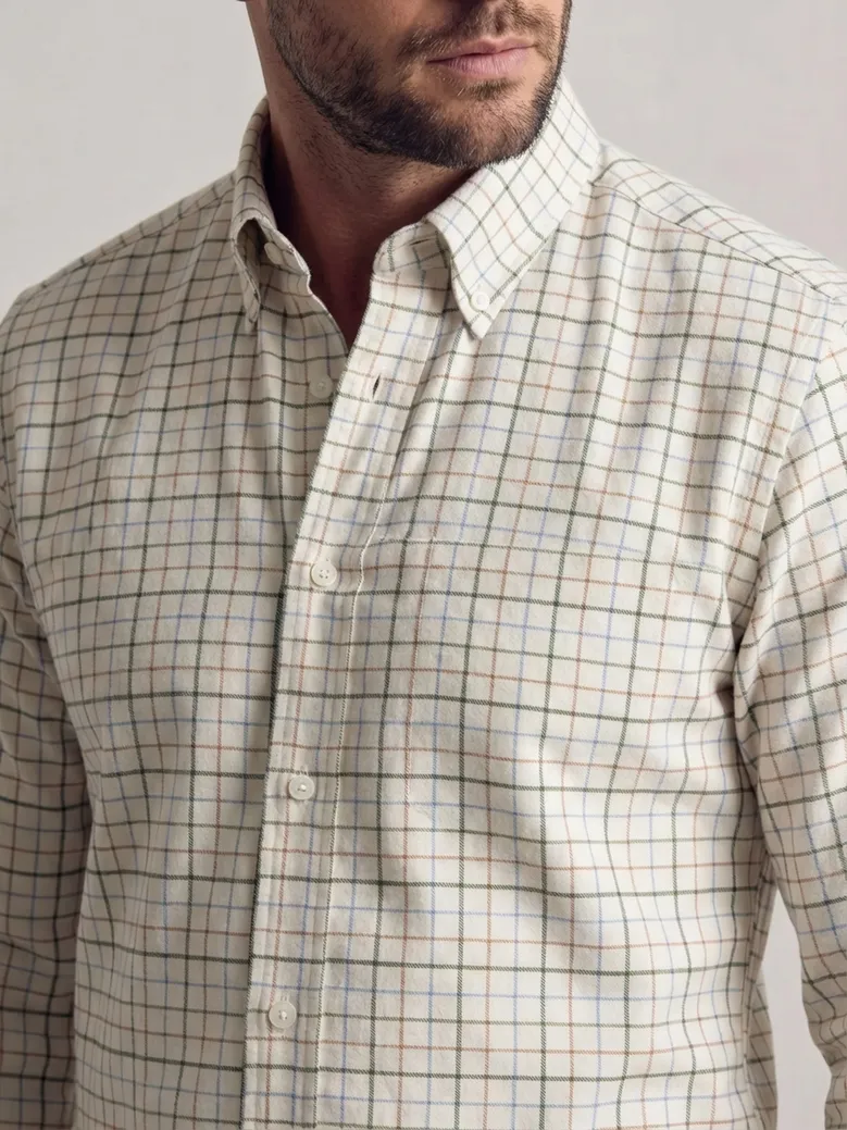 Easy-iron plain white poplin shirt