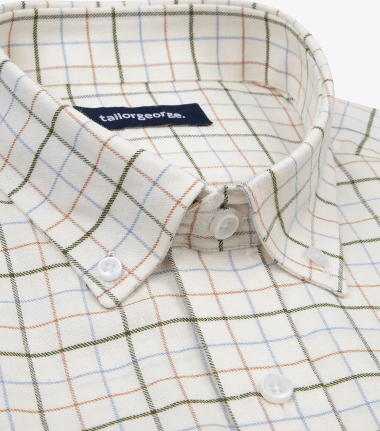 Easy-iron plain white poplin shirt