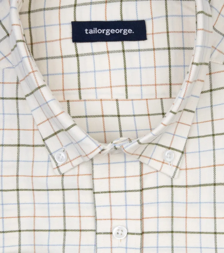 Easy-iron plain white poplin shirt