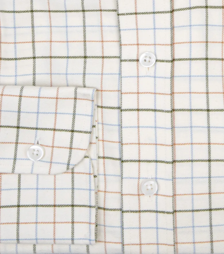 Easy-iron plain white poplin shirt