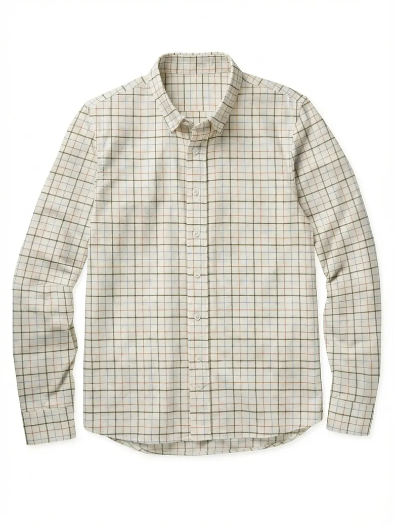 Easy-iron plain white poplin shirt