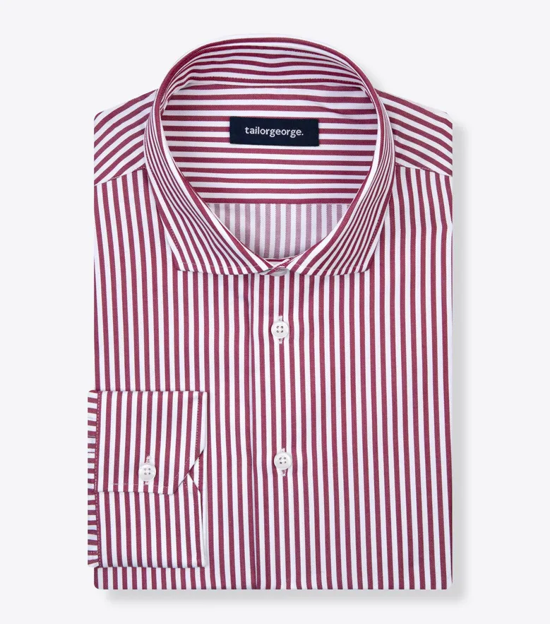 Easy-iron plain white poplin shirt