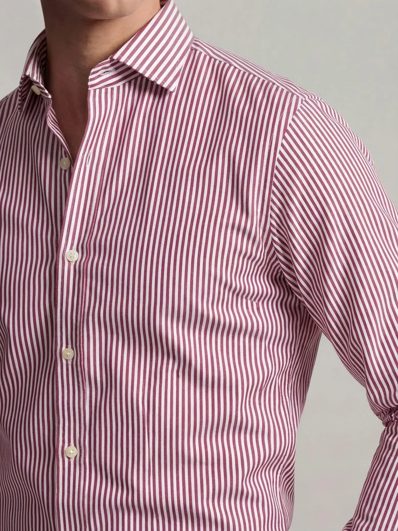 Easy-iron plain white poplin shirt