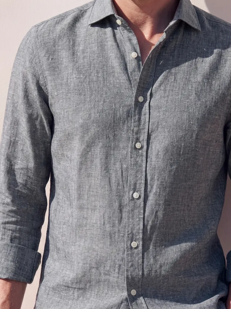 Easy-iron plain white poplin shirt