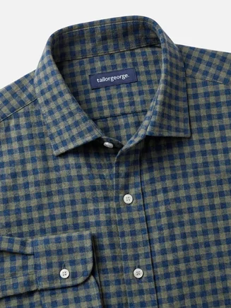 Khaki green plaid flannel shirt