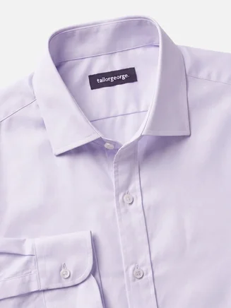 Easy-iron purple plain twill shirt