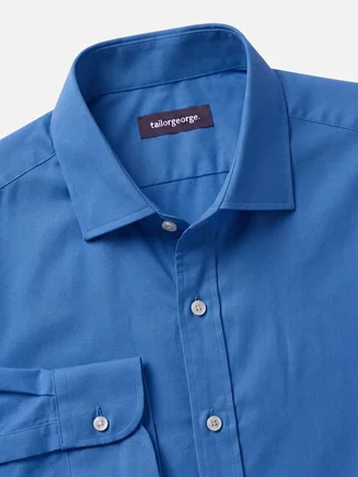 Plain blue thick gabardine shirt