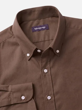 Plain brown thick gabardine shirt