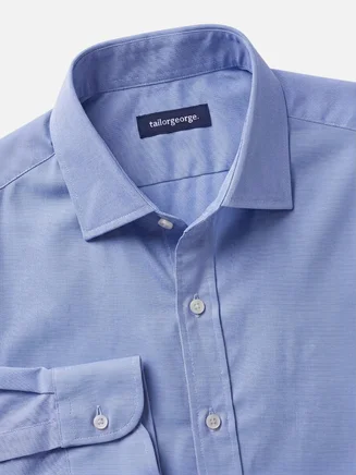 Bright blue plain twill shirt