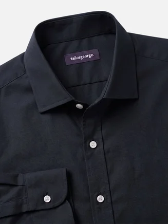 Plain black Oxford shirt