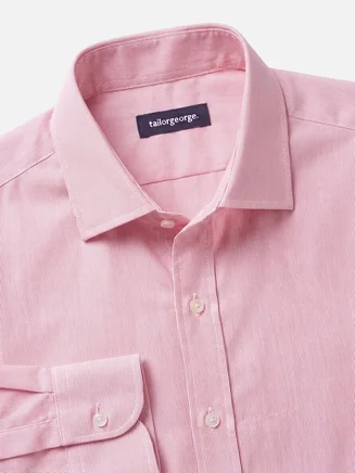 Red striped poplin shirt