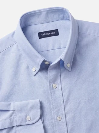 Light blue plain heavyweight American Oxford shirt