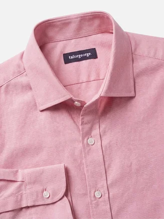 Shirt in thick American Oxford, plain, candy pink