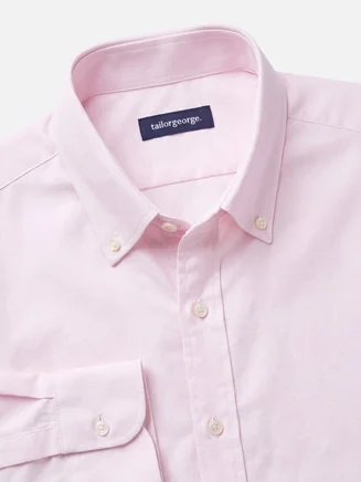 Plain pale pink heavyweight American Oxford shirt