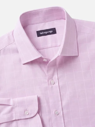 Purple checked twill shirt