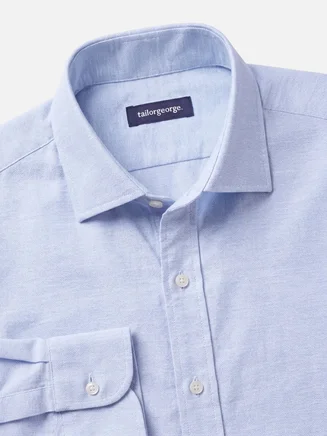 Plain sky blue twill shirt
