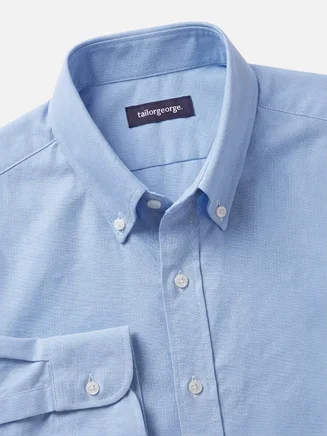 Light blue plain heavyweight American Oxford shirt