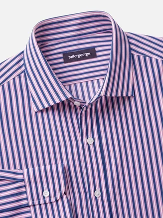 Blue striped poplin shirt