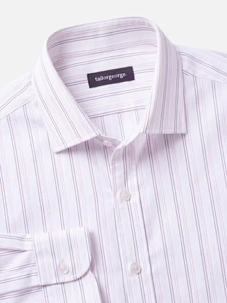 Purple striped poplin shirt