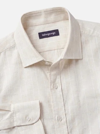 Beige striped linen shirt