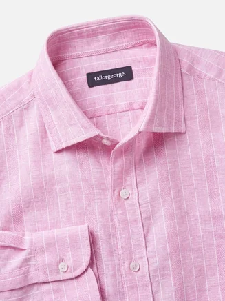 Pink striped linen shirt