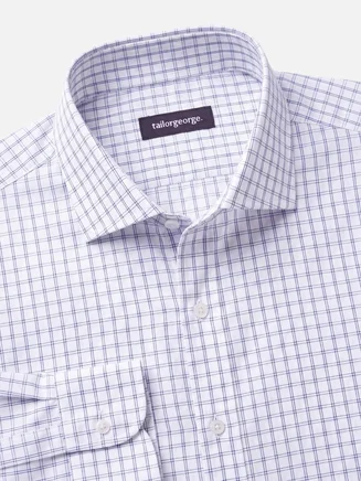 Blue checked poplin shirt