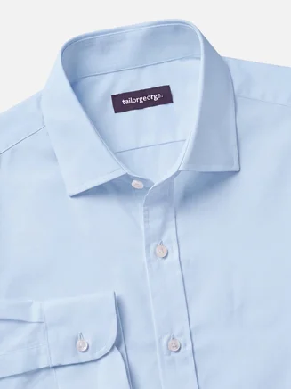 Plain sky blue poplin shirt