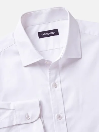 White fine solid poplin shirt