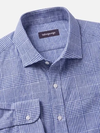 Blue checked linen shirt