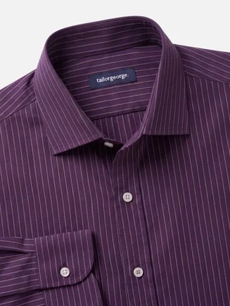 Purple striped poplin shirt