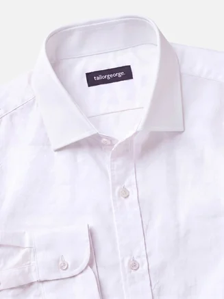 Plain white thick poplin shirt