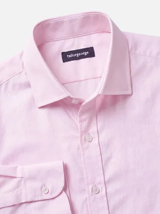 Plain pale pink dobby shirt