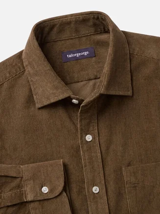 Chestnut brown thick corduroy shirt