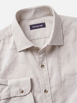 Plain beige flannel shirt