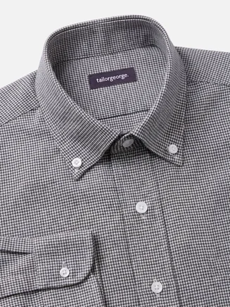 Brown mini-plaid flannel shirt
